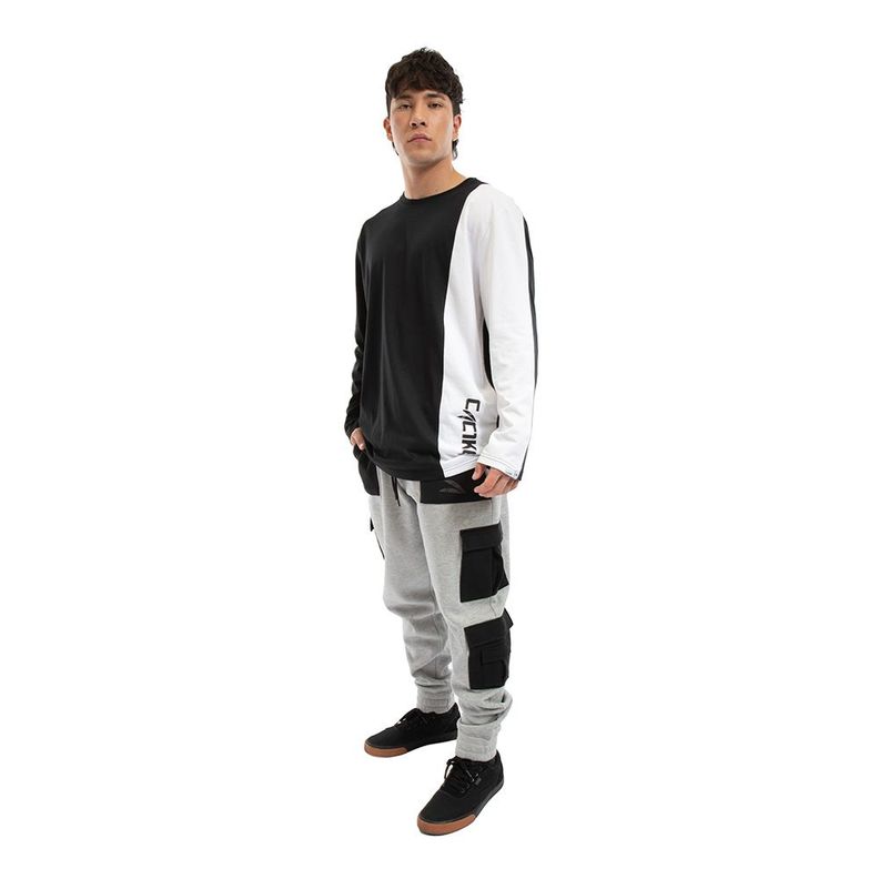 Polera Cac1ke Manga Larga Negro Blanco-6