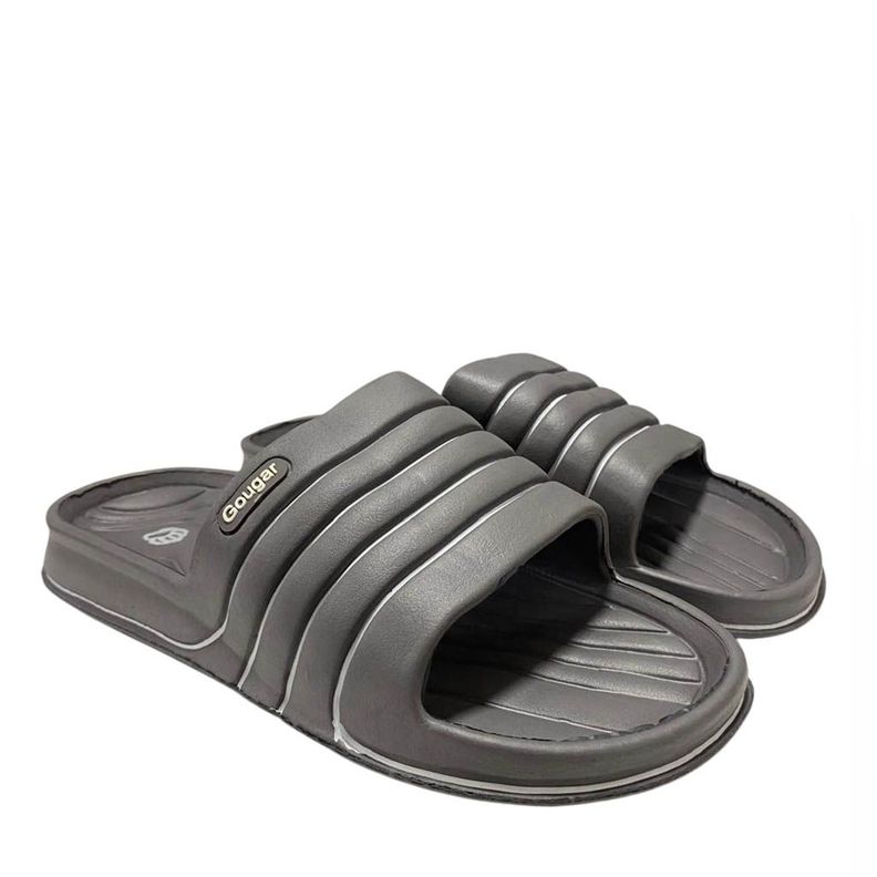 Sandalia Hombre Slip On Strips Gris-2