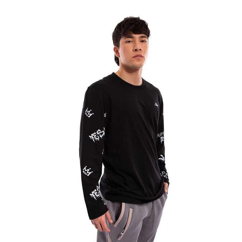 Polera Cac1ke Manga Larga Estampada Negro-1