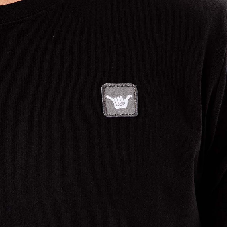 Polera Manga Corta Hombre Minilogo Negro Hang Loose-1