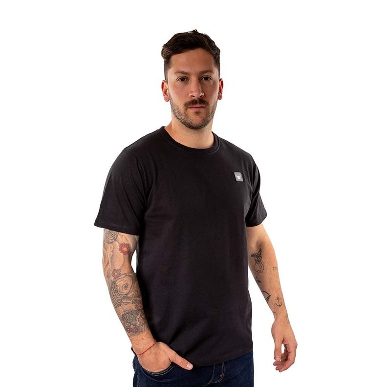 Polera Manga Corta Hombre Minilogo Negro Hang Loose-3