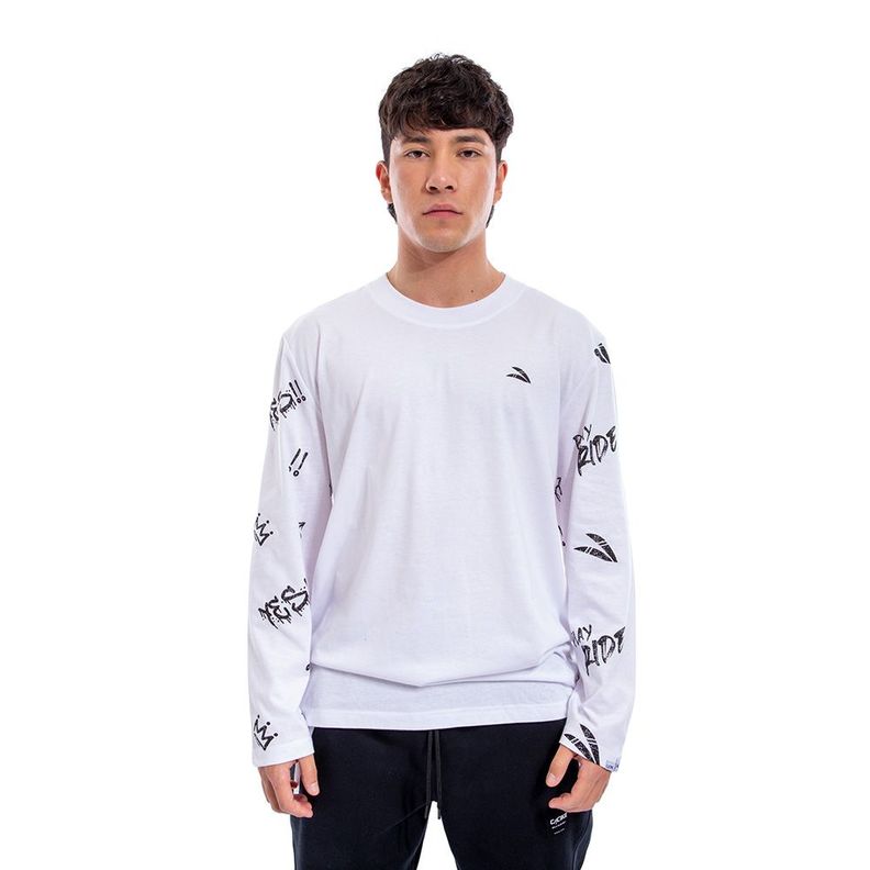 Polera Cac1ke Manga Larga Estampada Blanco-0