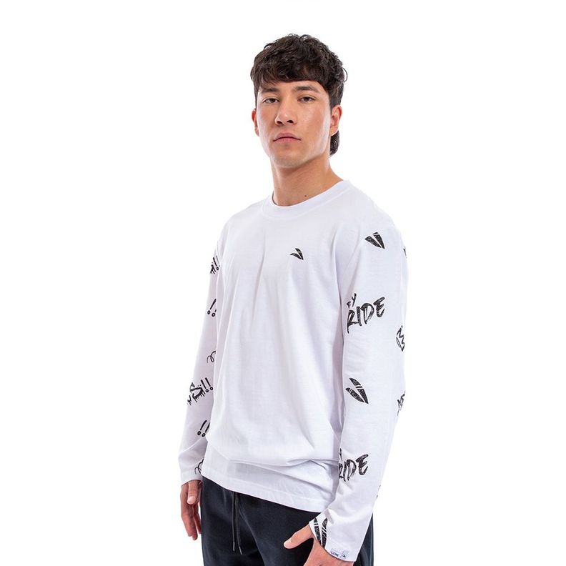 Polera Cac1ke Manga Larga Estampada Blanco-1