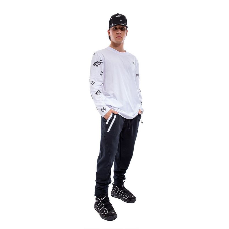Polera Cac1ke Manga Larga Estampada Blanco-5