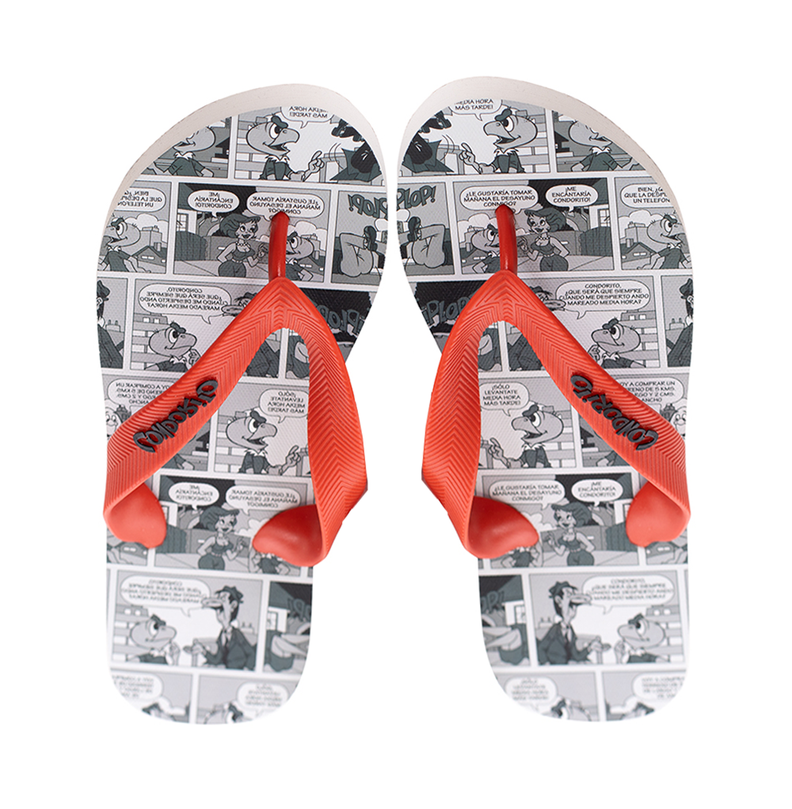 Sandalias Hombre Hawaianas Gris Rojo Condorito-3