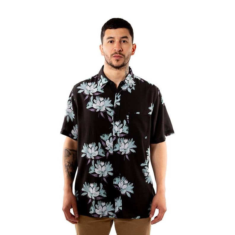 Camisa Guayabera Hombre Florida Negro Hang Loose-0