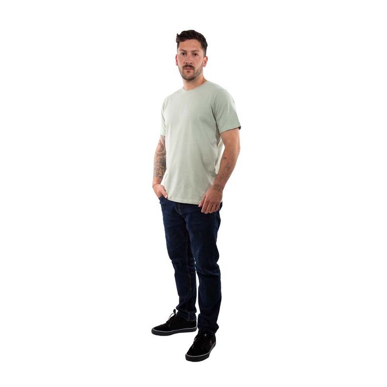 Polera Manga Corta Hombre Midlogo Verde Agua Hang Loose-5
