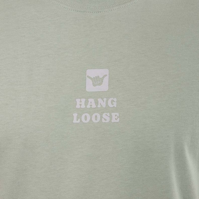 Polera Manga Corta Hombre Midlogo Verde Agua Hang Loose-1