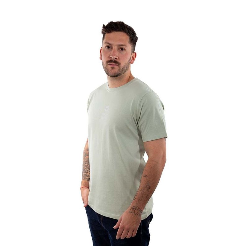 Polera Manga Corta Hombre Midlogo Verde Agua Hang Loose-4