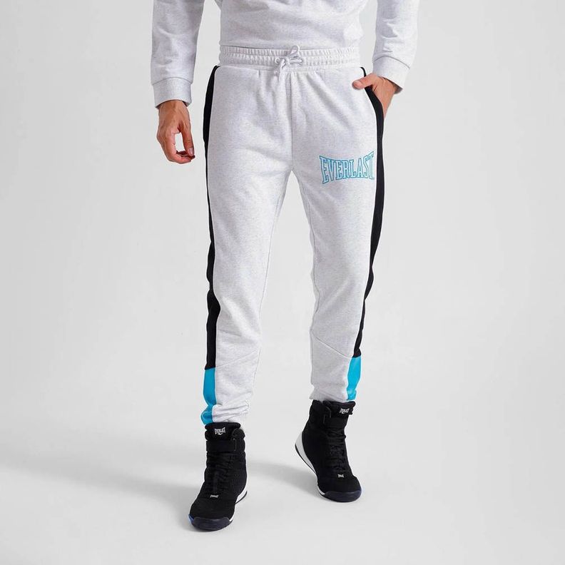 Jogger Hombre Gris Melange Terry Everlast Crochet-0