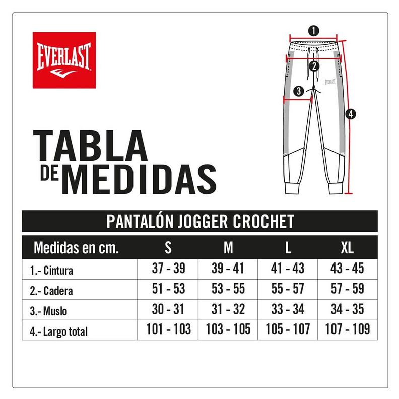 Jogger Hombre Gris Melange Terry Everlast Crochet-4