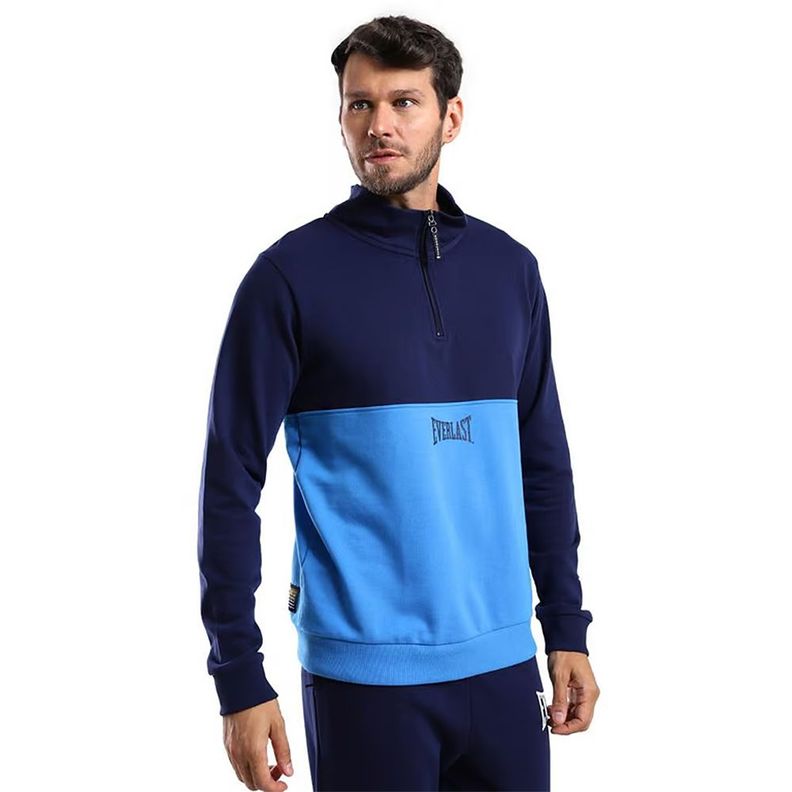 Polerón Hombre Everlast Azul Hook Qtr Zip-0