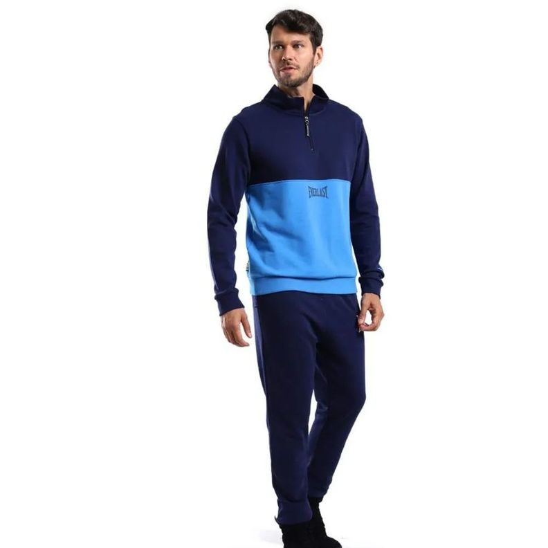 Polerón Hombre Everlast Azul Hook Qtr Zip-4