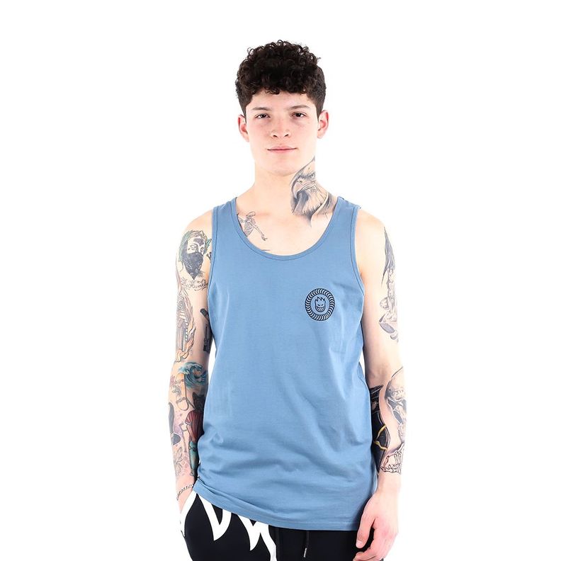 Polera sin mangas tank top spitfire celeste big head street culture season-0
