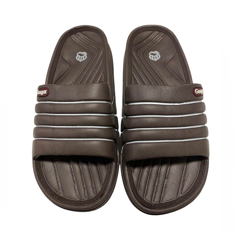 Sandalia Hombre Slip On Strips Marrón-3