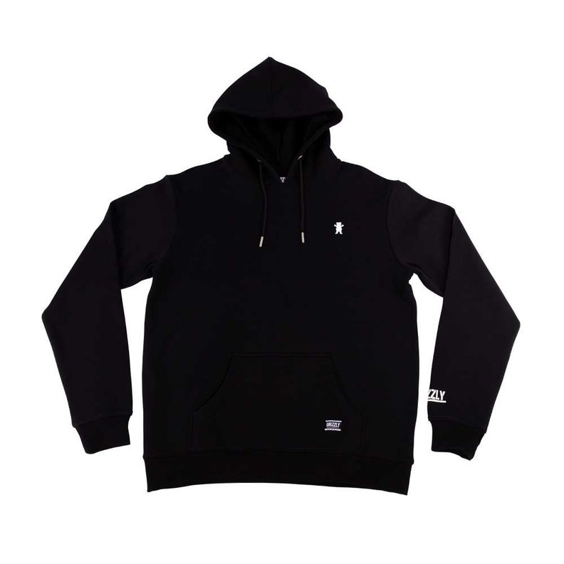 Polerón Hoodie Hombre Grizzly Griptape OG Bear Negro Blanco