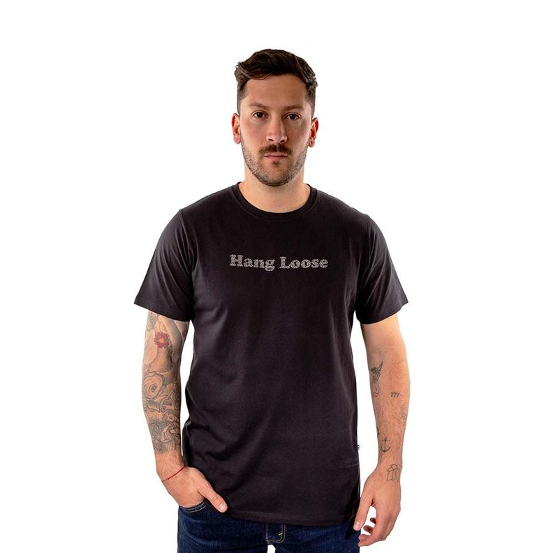 Polera Manga Corta Hombre Salty Negro Hang Loose-0