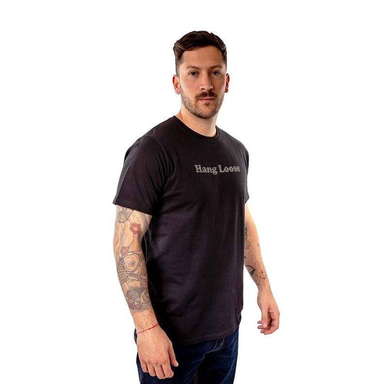 Polera Manga Corta Hombre Salty Negro Hang Loose-2