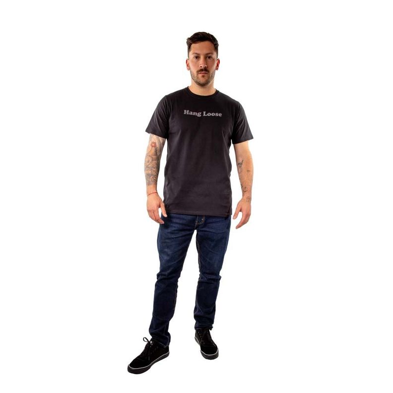 Polera Manga Corta Hombre Salty Negro Hang Loose-4