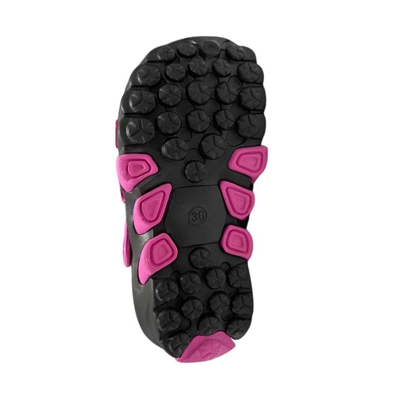 Sandalia Mujer Zueco Negro Fucsia Block-4