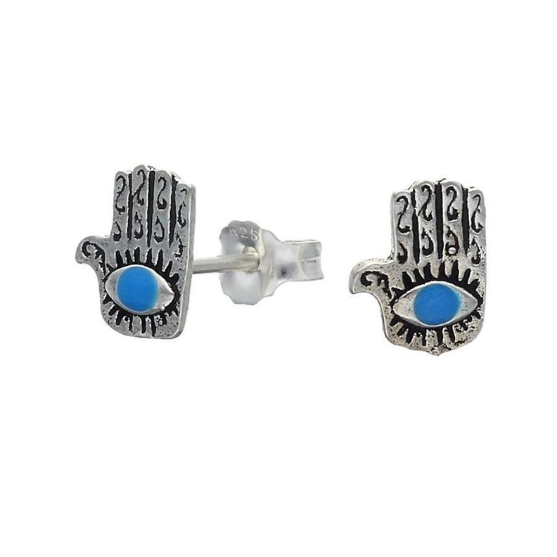 Aros Plata 925 Mano de Fatima Ps