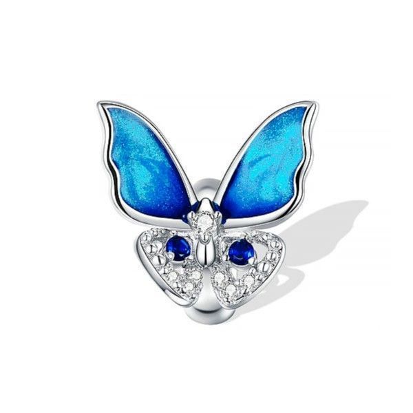 Charm Dije Plata 925 Mariposa Azul