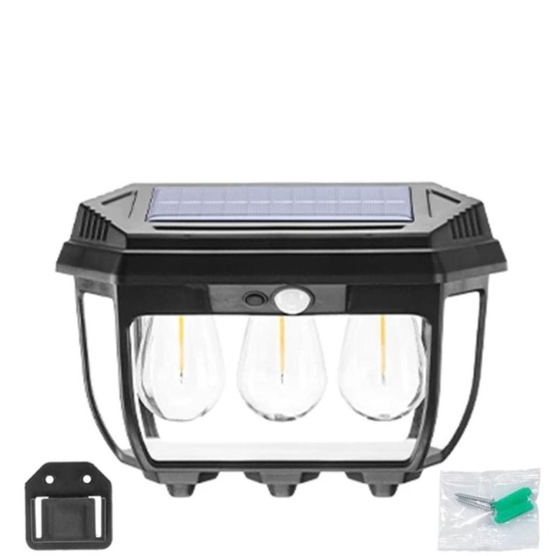 FAROL SOLAR DECORATIVO LUZ CALIDA TRIPLE-0