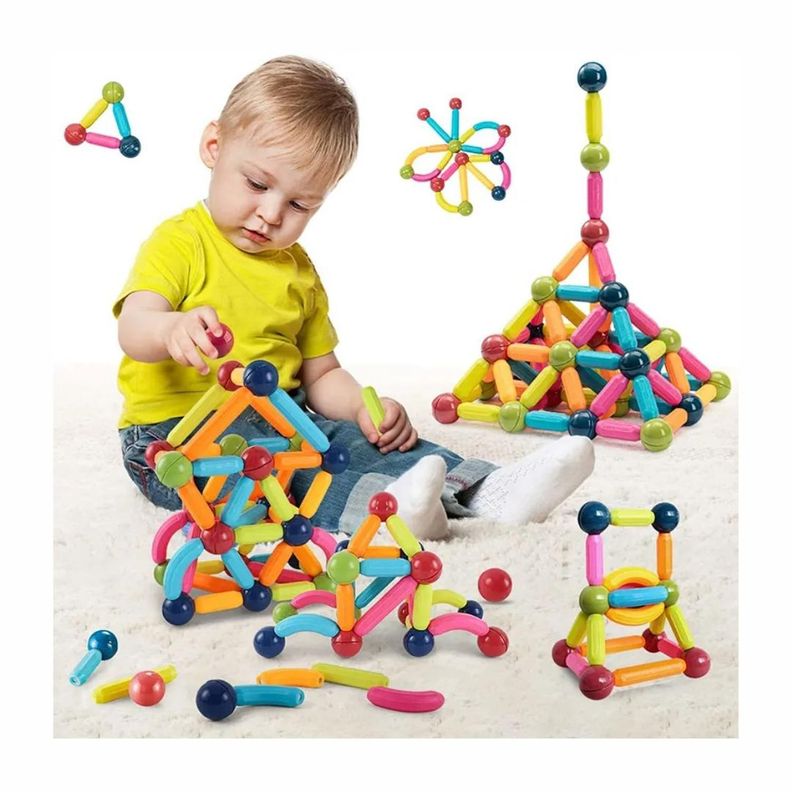 PUZZLE BLOQUES DE CONSTRUCCION MAGNETICOS MONTESSORI 36 PIEZAS-0