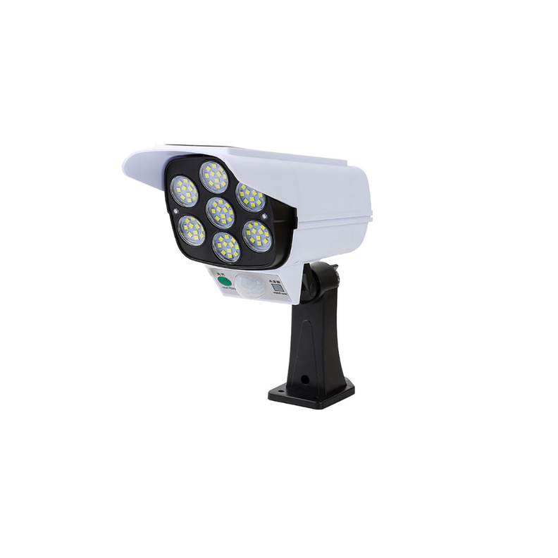 FOCO SOLAR TIPO CAMARA DE SEGURIDAD CONTROL REMOTO Y SENSOR-0