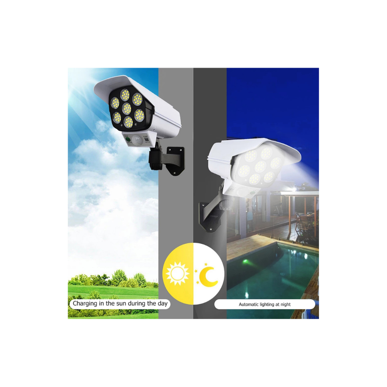 FOCO SOLAR TIPO CAMARA DE SEGURIDAD CONTROL REMOTO Y SENSOR-1
