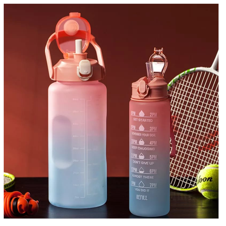 Botella De Agua Portátil Deportiva 2 L/900 Ml Pack 2-2