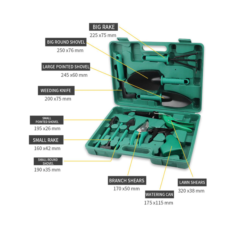 KIT JUEGO DE HERRAMIENTAS PARA JARDIN 10 PIEZAS-1