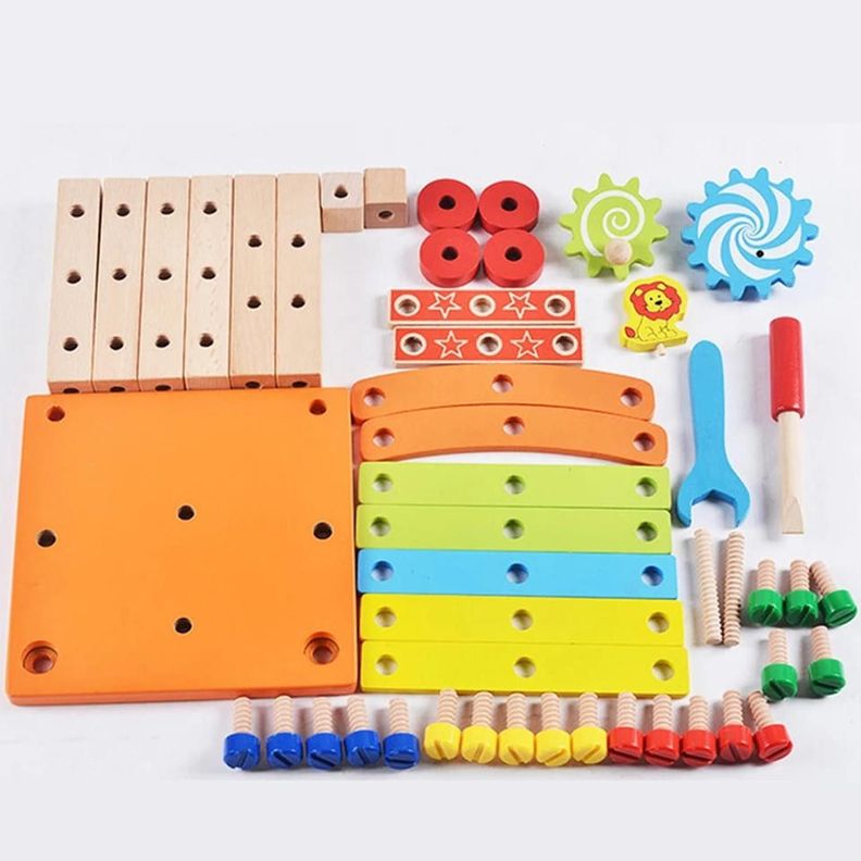 SILLA MONTESSORI DE MADERA CON TUERCAS-4
