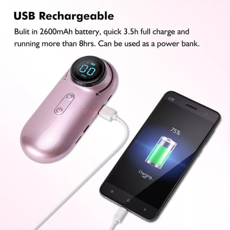 TORNO DE UÑAS INALAMBRICO CON INDICADOR LED -2