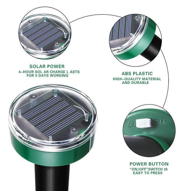 Estacas Solares Repelente de Topos y Ratones Pack De 4-3