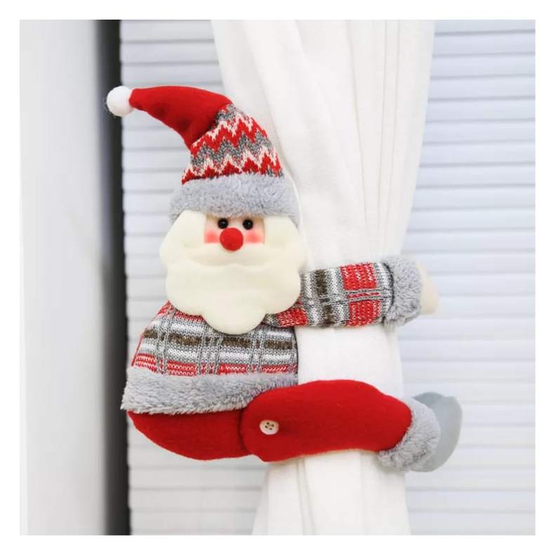 MUÑECO ADORNO DE NAVIDAD TAPADOR DE CORTINA SANTA-2