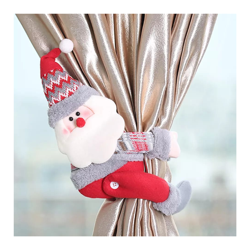 MUÑECO ADORNO DE NAVIDAD TAPADOR DE CORTINA SANTA-1