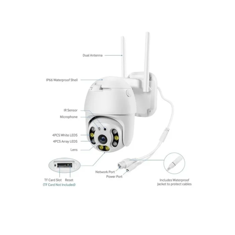 CAMARA IP PARA EXTERIOR IMPERMEABLE WIFI FULL HD-1