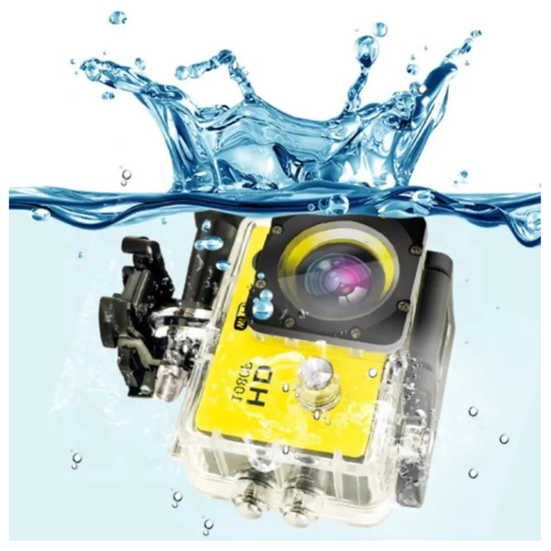 CAMARA DEPORTIVA SUMERGIBLE 4K FULL HD AMARILLA-0