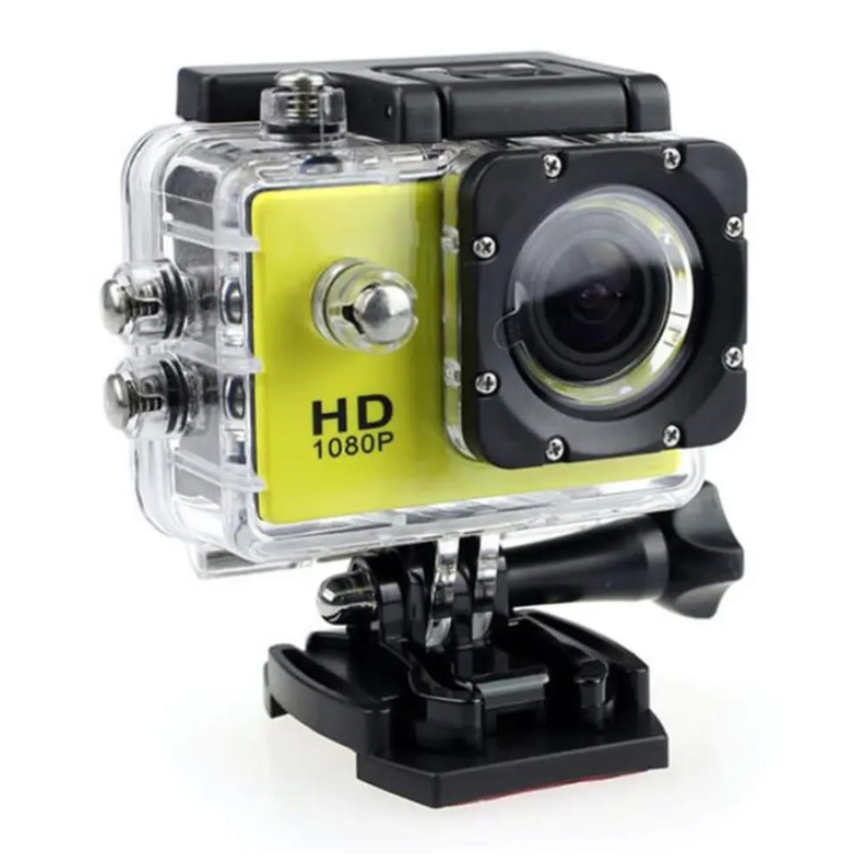 CAMARA DEPORTIVA SUMERGIBLE 4K FULL HD AMARILLA-1