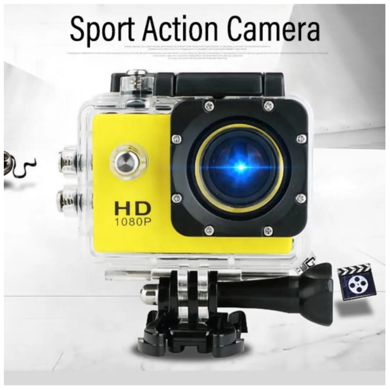 CAMARA DEPORTIVA SUMERGIBLE 4K FULL HD AMARILLA-2