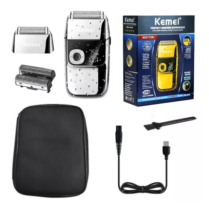 MAQUINA DE AFEITAR PROFESIONAL INALAMBRICA USB CARCASA  METALICA DORADA-1