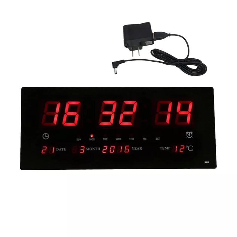 RELOJ DIGITAL DE PARED CON INDICADOR DE TEMPERATURA-0