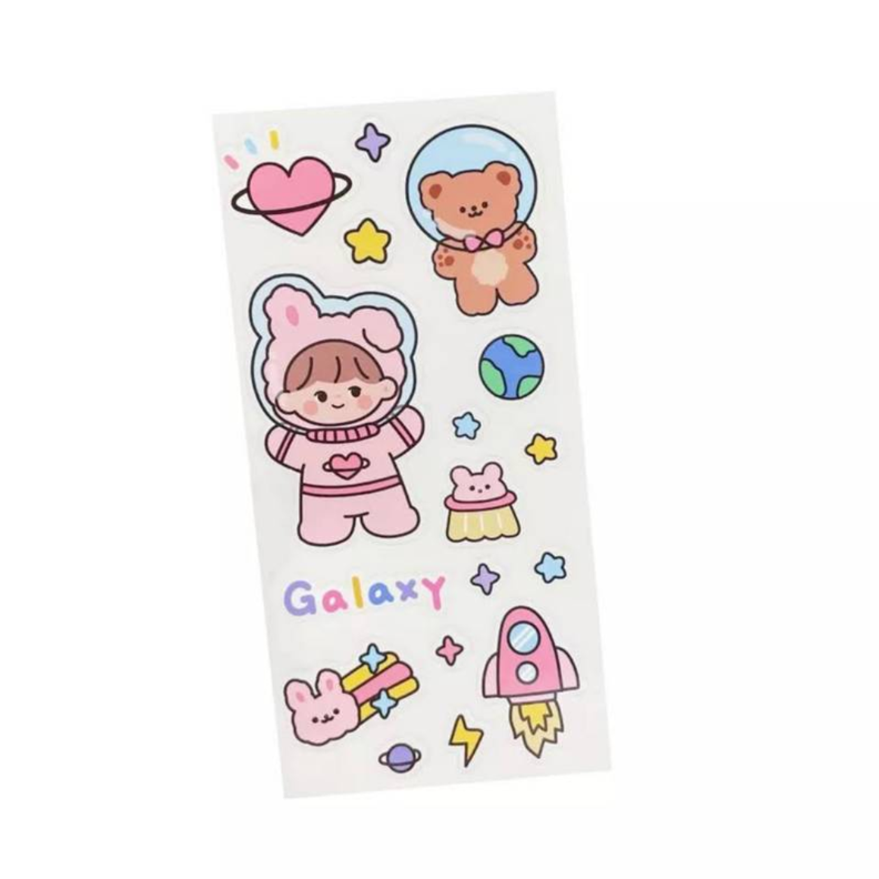BOTELLA DE AGUA ANTIDERRAME OSO CON STICKERS 1 LT ROSA-2