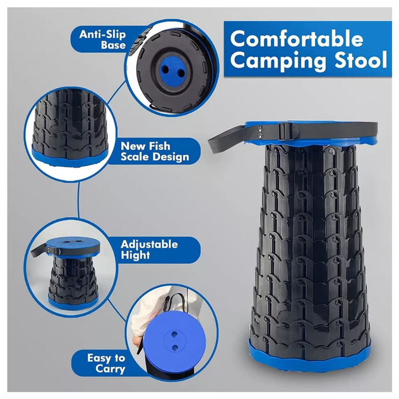 SILLA DE CAMPING RETRACTIL PLEGABLE AZUL-1