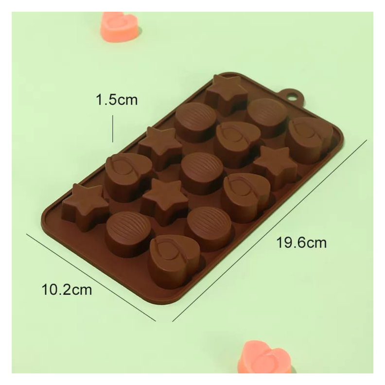 MOLDE SILICONA PARA BOMBONES CHOCOLATE ESTRELLA-1