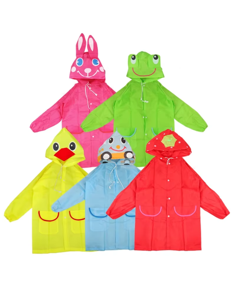 PONCHO IMPERMABLE PARA NIÑOS CHUBASQUEROS AMARILLO-2