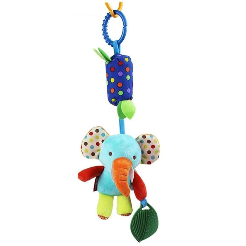 JUGUETE SONAJERO CON MORDEDOR ELEFANTE PARA BEBE-0
