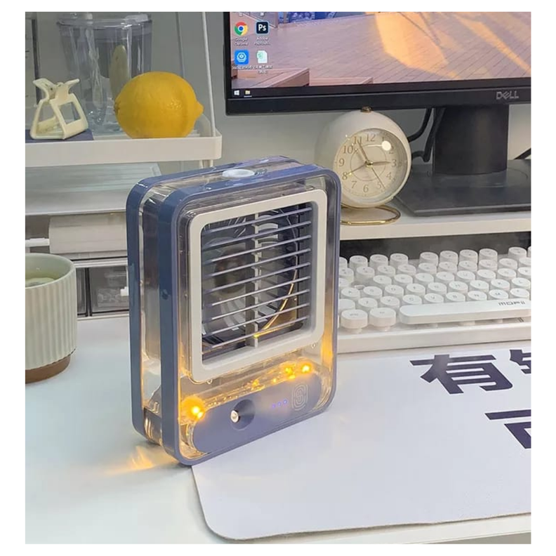 VENTILADOR DE ESCRITORIO CON PULVERIZADOR Y LUZ LED-1