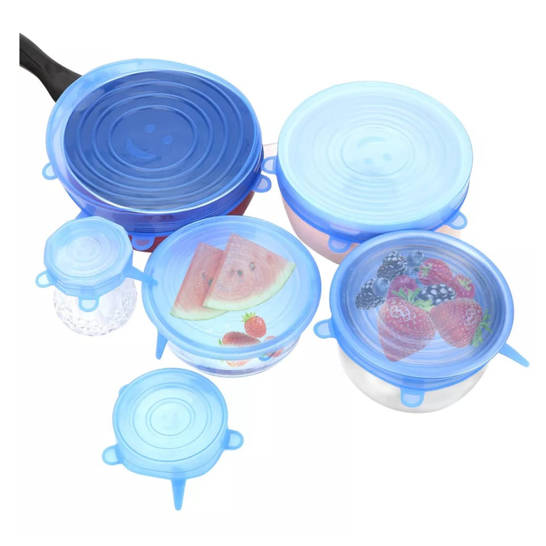 TAPAS DE SILICONA EXTENSIBLE ANTI ESCURRIMIENTO 6 PIEZAS-0